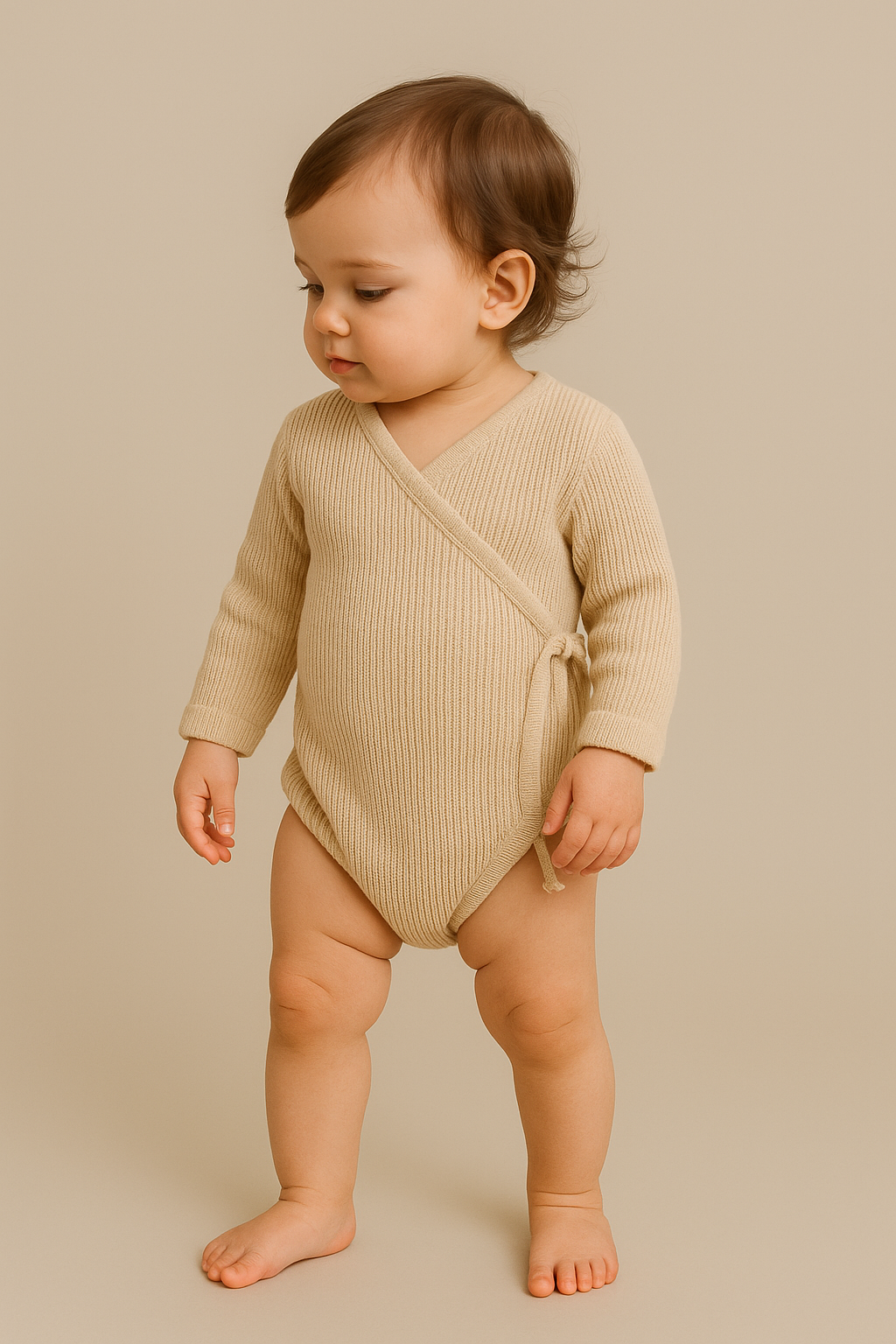 Tie Knitted Romper | Vanilla