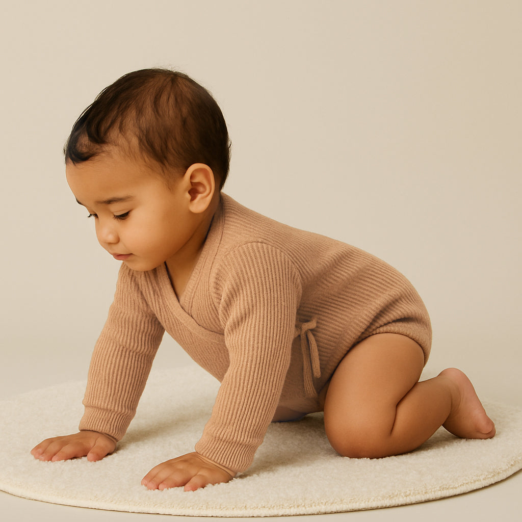 Tie Knitted Romper | Cocoa