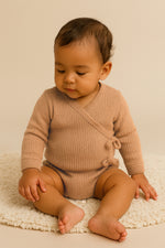 Tie Knitted Romper | Cocoa