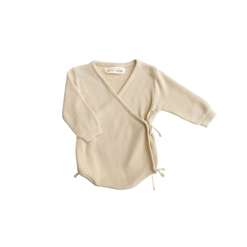 Tie Knitted Romper | Vanilla