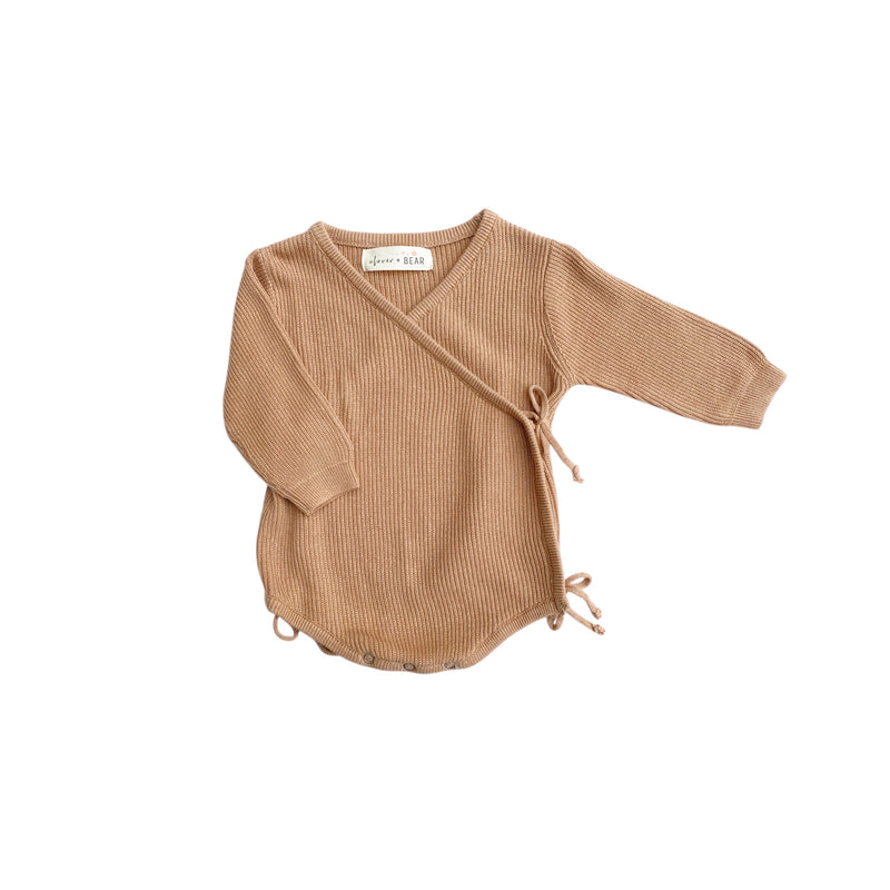 Tie Knitted Romper | Cocoa