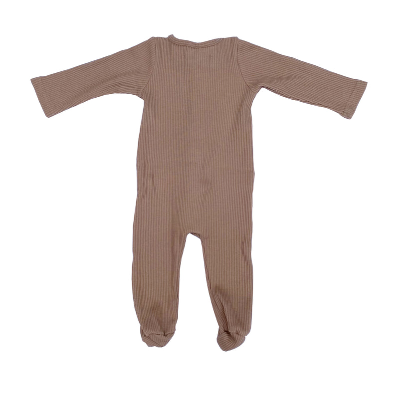 Ruffle Footed Onesie | Cappuccino